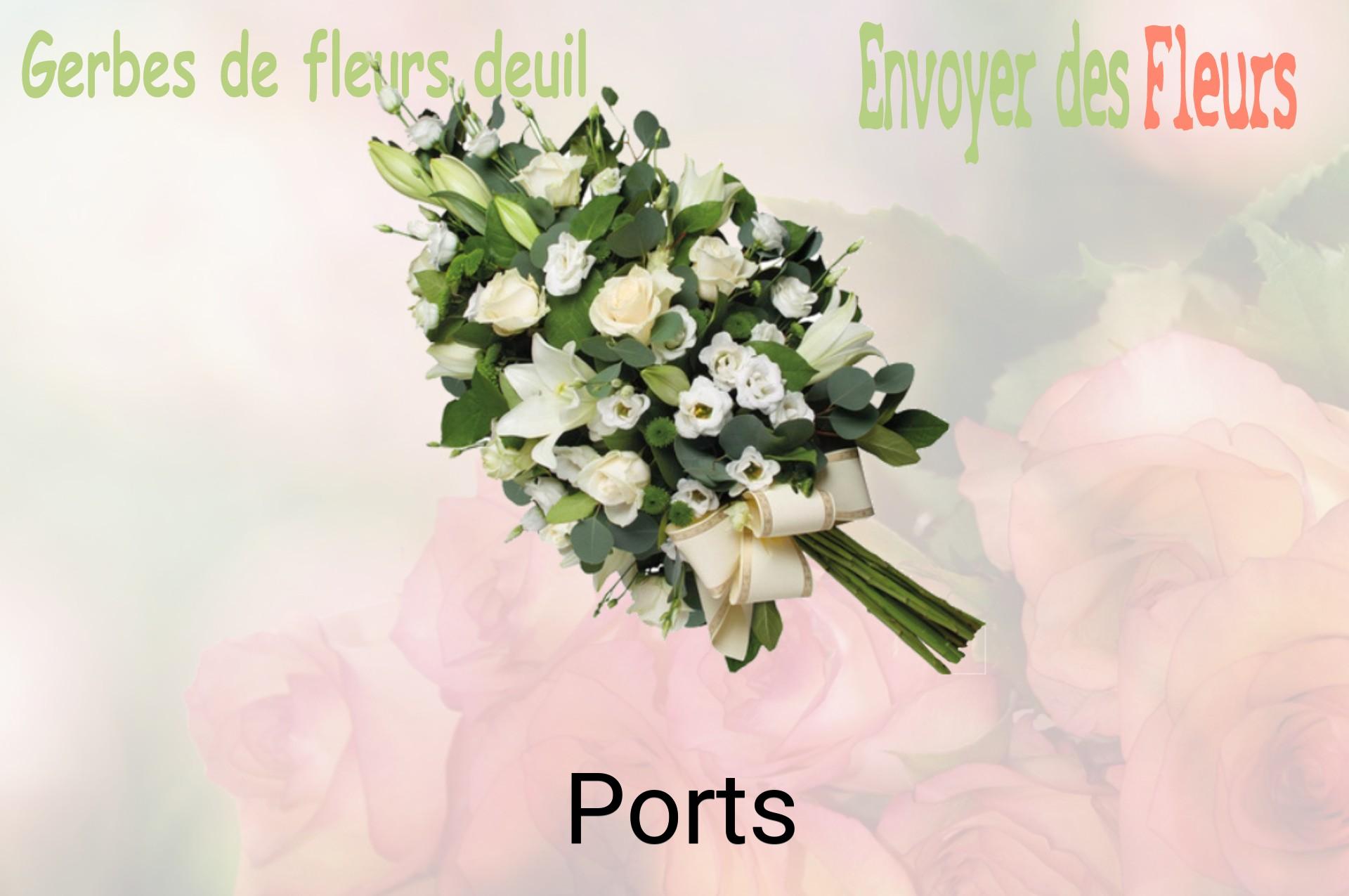 Gerbe de fleurs de deuil livrée à Ports
